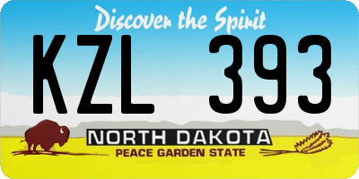 ND license plate KZL393