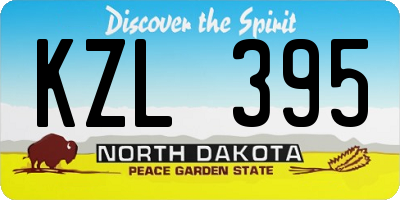 ND license plate KZL395