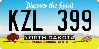 ND license plate KZL399