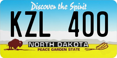 ND license plate KZL400