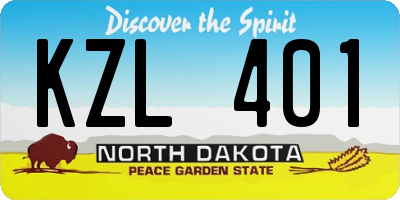 ND license plate KZL401