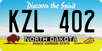 ND license plate KZL402