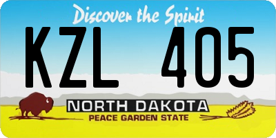 ND license plate KZL405