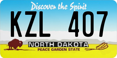 ND license plate KZL407
