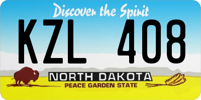ND license plate KZL408