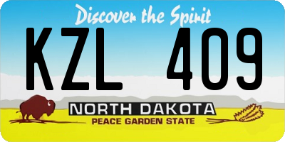 ND license plate KZL409