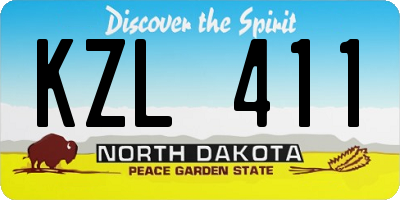 ND license plate KZL411