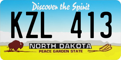 ND license plate KZL413