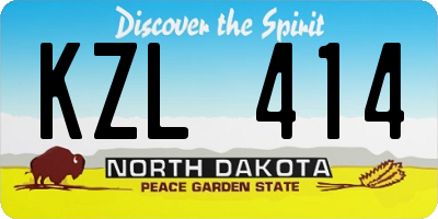 ND license plate KZL414
