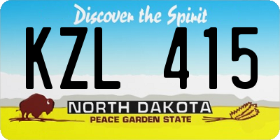 ND license plate KZL415