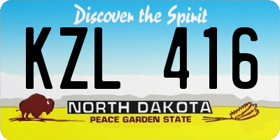 ND license plate KZL416