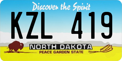 ND license plate KZL419