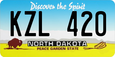 ND license plate KZL420