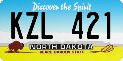 ND license plate KZL421