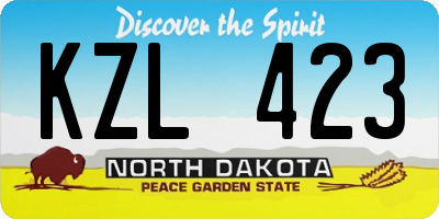 ND license plate KZL423