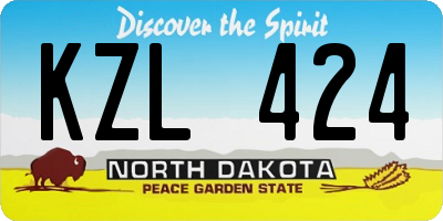 ND license plate KZL424