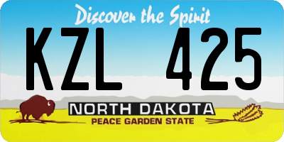ND license plate KZL425