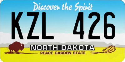 ND license plate KZL426