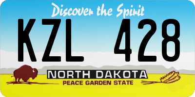 ND license plate KZL428