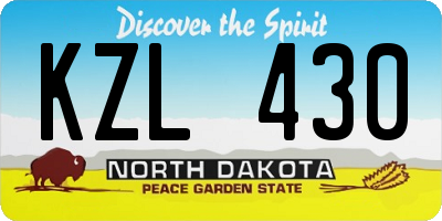 ND license plate KZL430