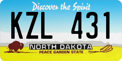 ND license plate KZL431