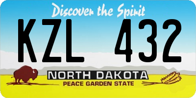 ND license plate KZL432