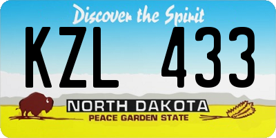 ND license plate KZL433