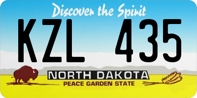 ND license plate KZL435