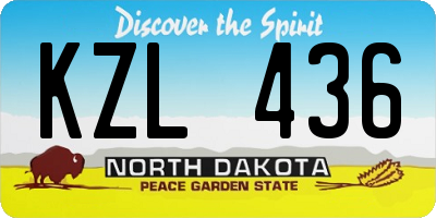 ND license plate KZL436