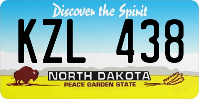 ND license plate KZL438