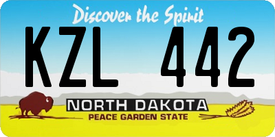 ND license plate KZL442