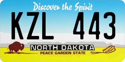 ND license plate KZL443
