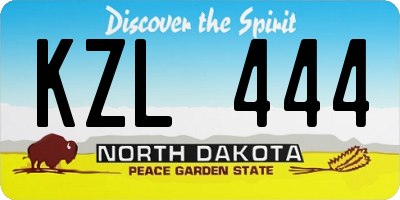ND license plate KZL444