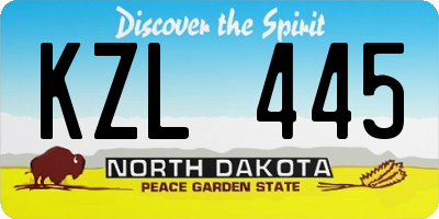 ND license plate KZL445