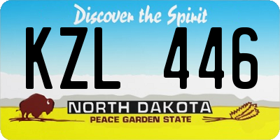 ND license plate KZL446