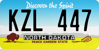 ND license plate KZL447