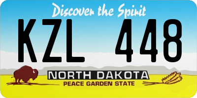 ND license plate KZL448