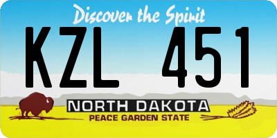 ND license plate KZL451