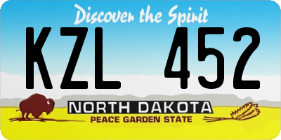ND license plate KZL452