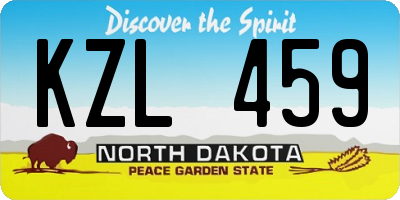 ND license plate KZL459