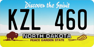 ND license plate KZL460