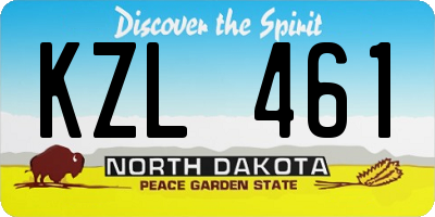 ND license plate KZL461