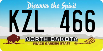 ND license plate KZL466