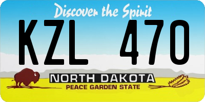 ND license plate KZL470