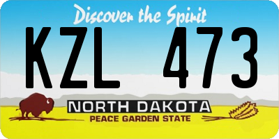ND license plate KZL473