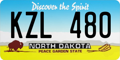 ND license plate KZL480