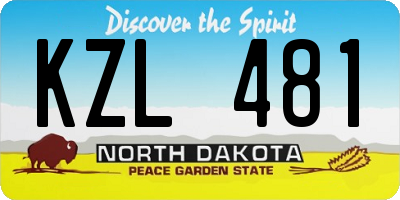 ND license plate KZL481