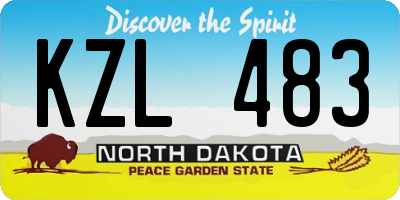 ND license plate KZL483