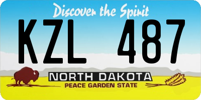 ND license plate KZL487