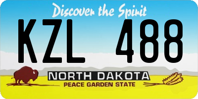 ND license plate KZL488